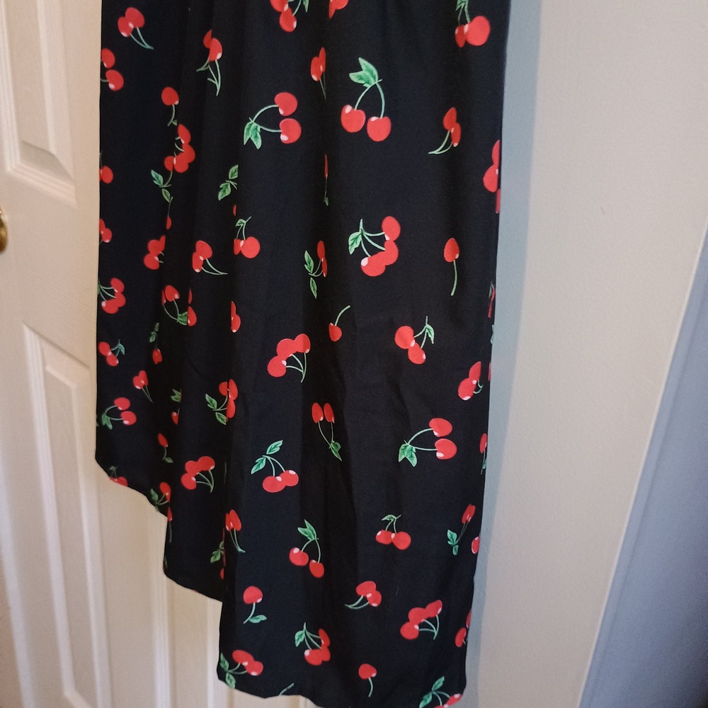 Cherry Print Dress Tie Strap Fit & Flare Mini Sundress‎ Summer Sweetheart - Picture 7 of 12